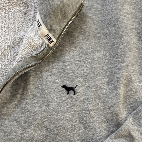 Victorias Secret PINK Gray Quarter-Zip Sweater - Picture 3 of 4